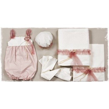 Neonato Βαπτιστικά Φόρεμα Ροζ Πέταλα ΡΟΥΧΑ